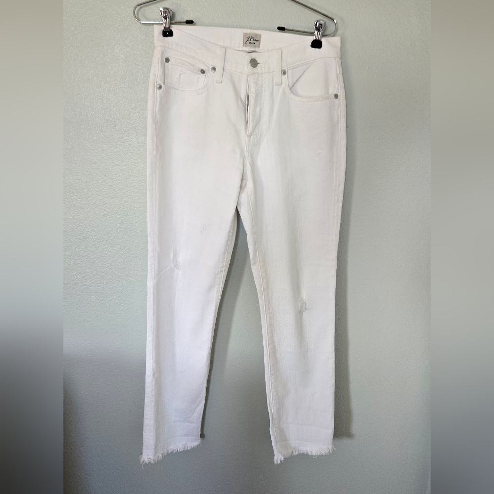 J Crew White Slim Boyfriend Jeans 25